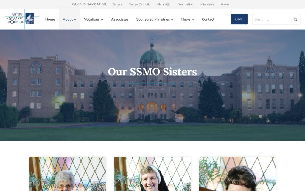 Sisters of St. Mary of Oregon website Our Sisters page