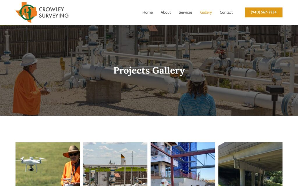 Crowley Surveying website gallery page