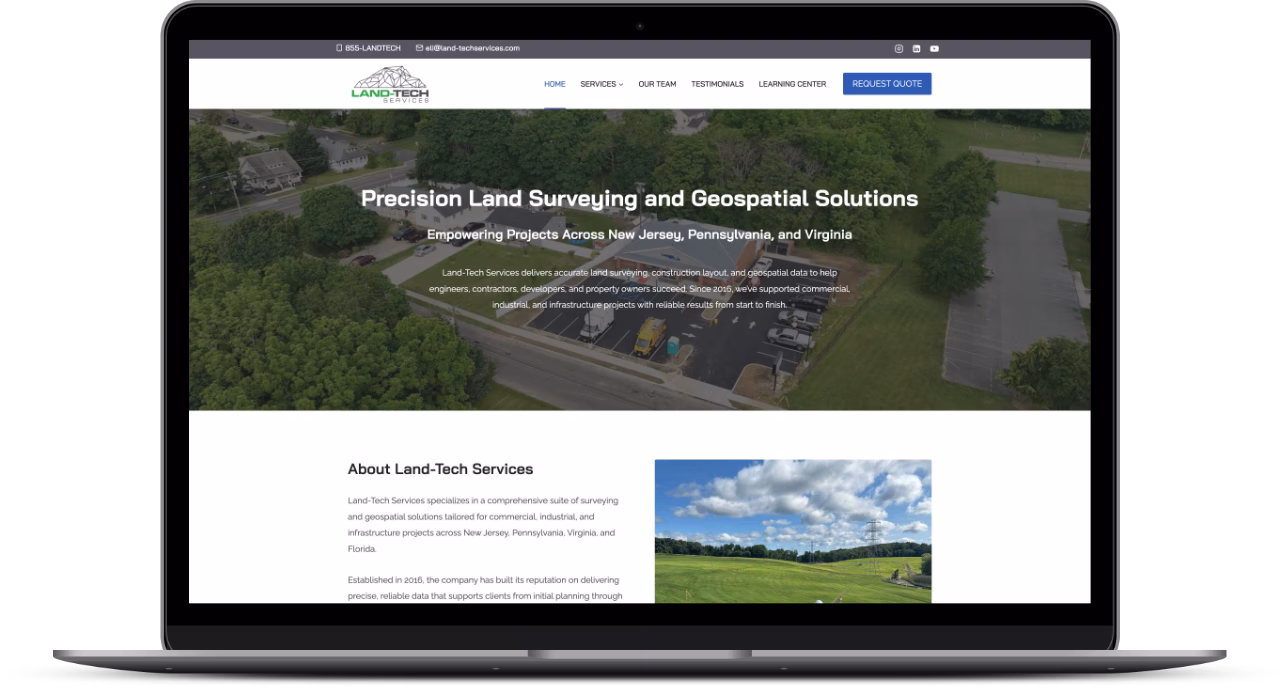 5p case study land tech services mockup