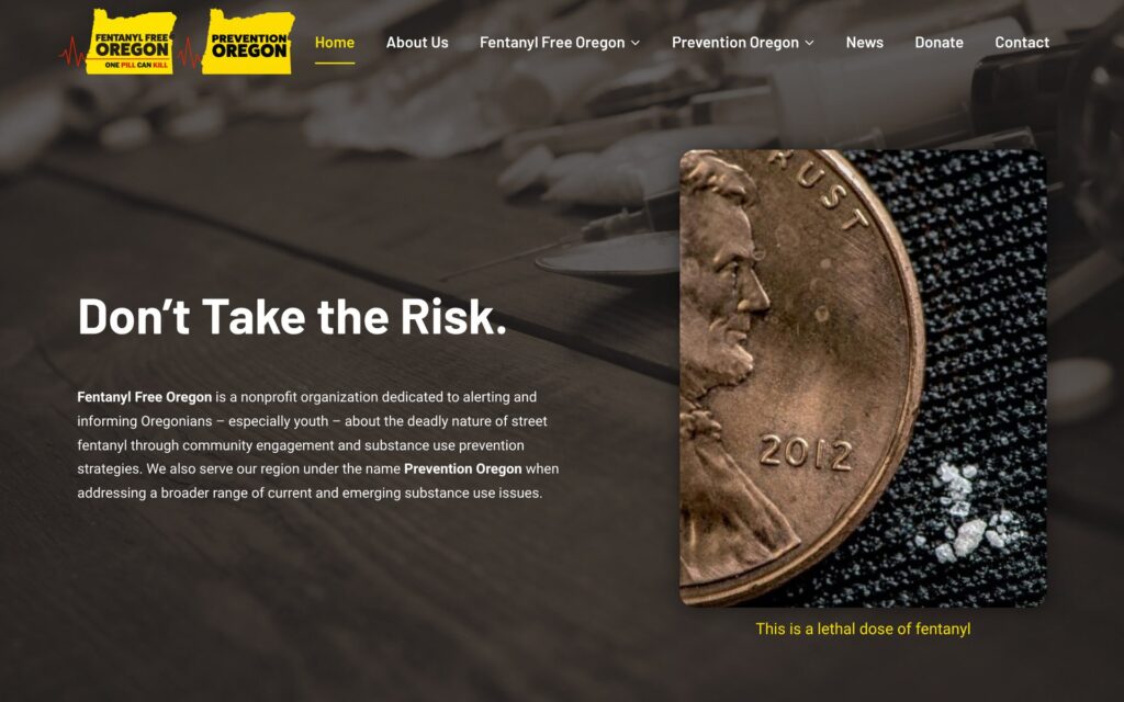 Fentanyl-Free Oregon website homepage