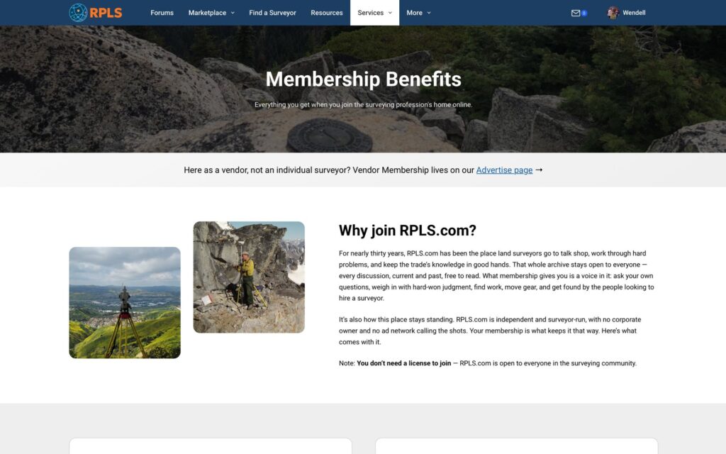 RPLS.com website membership page