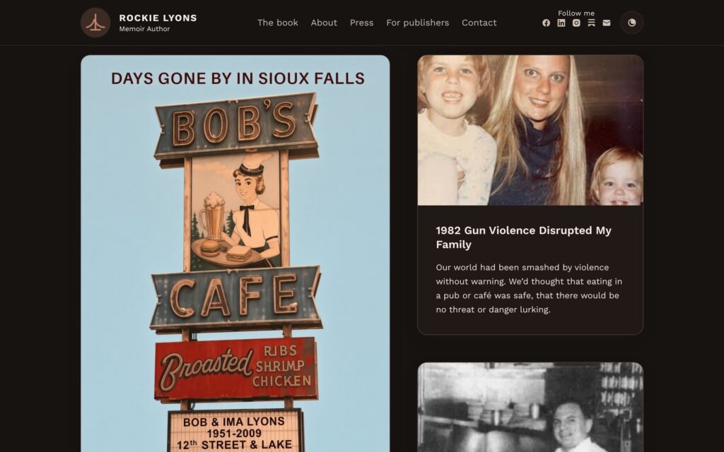 Rockie Lyons website family story section